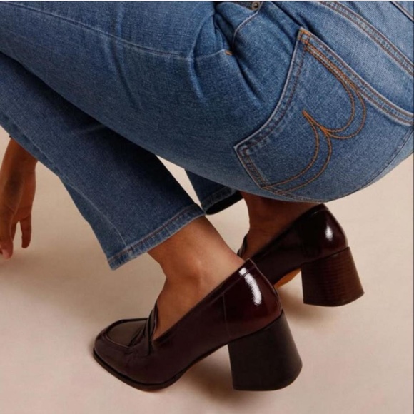 NWT / ROUJE PARIS Dorothee Loafer Heels Burgundy size 9 - Picture 6 of 8